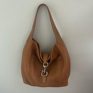 Dooney & Bourke Vintage Brown Samba Sac Lock Hobo with silver latch